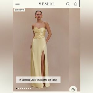 Meshki Yellow Strapless Maxi Dress